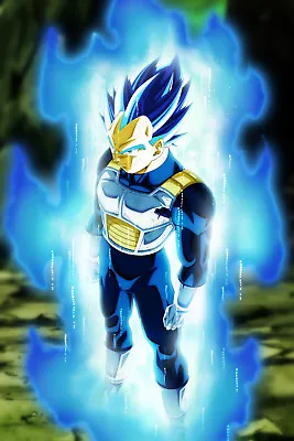 Dragon Ball Super Poster Vegeta Ultra Blue 12in X 18in Free Shipping • $9.95
