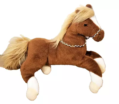 Douglas Stuffed Horse Cuddle Toys Chestnut  12  W/ Reins Stuffed Animal Brn/Wht • $13.97