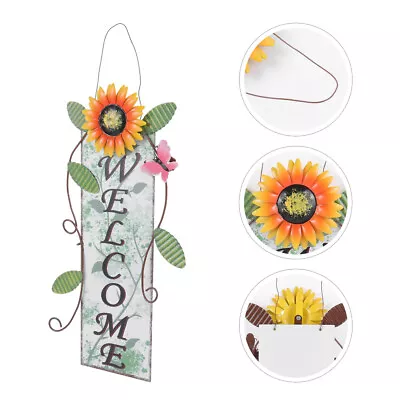 Vintage Metal Sunflower Welcome Sign For Home Decor And Outdoor Wall Art • £17.79