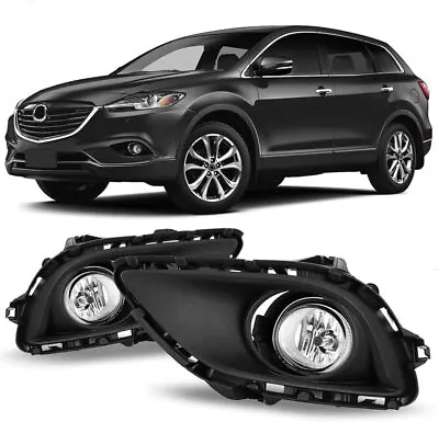 For 2013 2014 2015 Mazda CX-9 Clear Bumper Fog Light Lamp Pair W/Wiring Switch • $49.99
