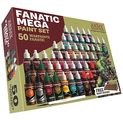 The Army Painter Warpaints Fanatic Mega Paint Set - W/ 1 Brush & A Paint Station • $197.99