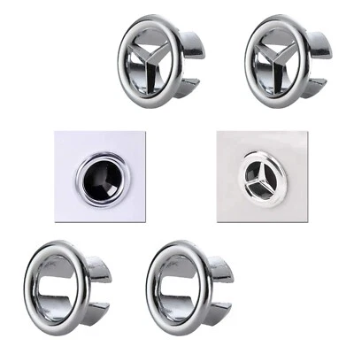 £3.49 • Buy Sink Overflow Cover Bathroom Ceramic Basin Open Hole Ring Cap 2pc Chrome Trim