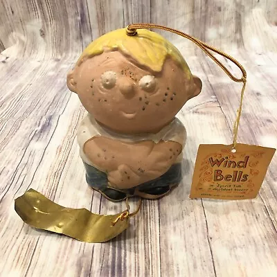 Vtg Pottery 1972 Pacific Stoneware USA Wind Bells Chimes Spirit Talk Blonde Boy • $25