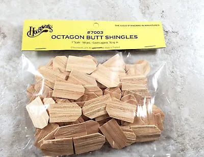 Dollhouse Shingles Octagon 100 Pieces Light Wood 1:12 Scale Houseworks #7003 • $7.49