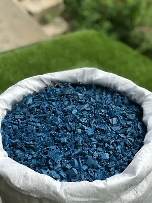 Blue Play Bark Chippings Safe Surfacing Rubber Garden Soft Mulch 50L-20kg • £39.99