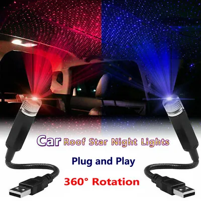 USB LED Car Interior Roof Atmosphere Star Night Light Lamp Projector Light Decor • £2.42