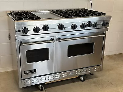 $5000 • Buy Viking 48” Gas Stainless Range With Griddle 6 Open Burners And Two Ovens