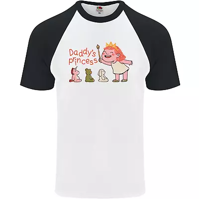 Daddys Princess Funny Unicorn Teddy Bear Mens S/S Baseball T-Shirt • £8.99