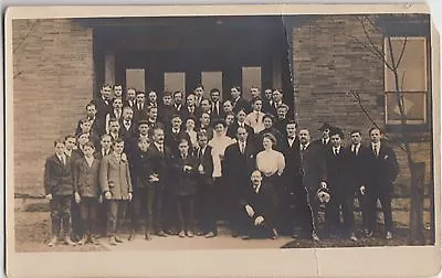 Pennsylvania Pa Real Photo RPPC Postcard 1909 ELLWOOD CITY Church Group? • $9.99