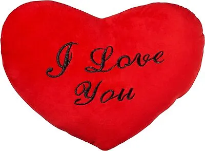 THE TWIDDLERS - Red Heart Shaped 'I Love You' Valentine's Day Gift Pillow - 34x • £10.94
