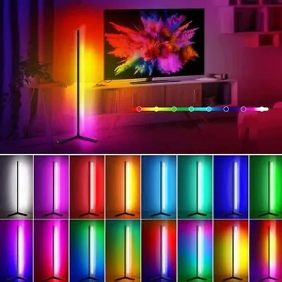 £38.99 • Buy Colour RGB Changing LED Floor Corner Lamp Minimal Mood Light 140cm Tall NEW