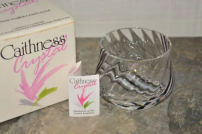 Caithness Crystal Glass Footed Bowl Flamenco Boxed 8cm Diameter X 7.5cm High • £12