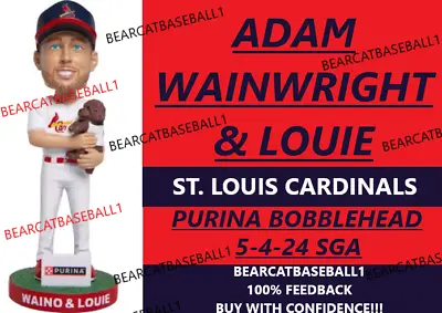 Adam Wainwright & Louie St. Louis Cardinals Bobblehead 5-4-24 *pre-sale* Sga Nib • $24.95