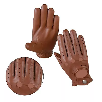 Mens Classic Driving Gloves Soft Genuine Lambskin Leather Dress Gloves • £9.99