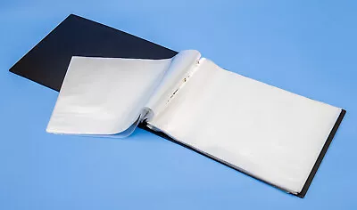 £20 • Buy A3 4D-Ring Binder Black PVC Landscape Orientation W/ 54 Plastic Wallets/Inserts 