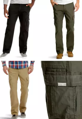 Men's Wrangler Cargo Pants W Stretch Relaxed Fit Tech Pocket CHOOSE SIZE & COLOR • $26.99