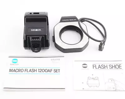 EX+++++ MINOLTA MACRO FLASH 1200AF SET Ring Light / Macro FLASH SHOE From Japan • $36.90