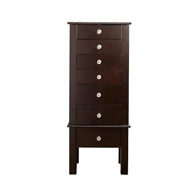 Hives And Honey Kimberly Standing Armoire Jewelry Storage Cabinet Espresso • $351.65