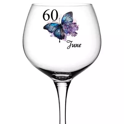 £14.99 • Buy Personalised 60th Birthday Butterfly Cocktail Gin Glass Gift For Her ALL-10