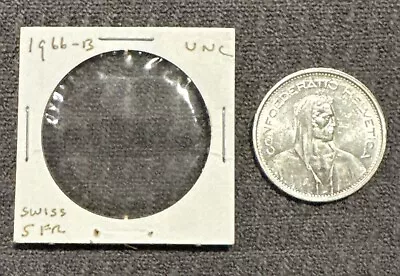 1966 SWITZERLAND 5 FRANCS - Silver Coin • $12.19