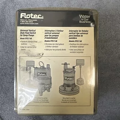 Flotec Parts2O FPS17-66 Vertical Float Switch New Old Stock Universal • $59