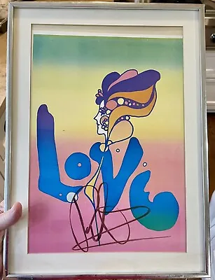 Vintage Peter Max  Love  Print Poster Lithograph Hand Signed Framed 1970 No COA • $119.99