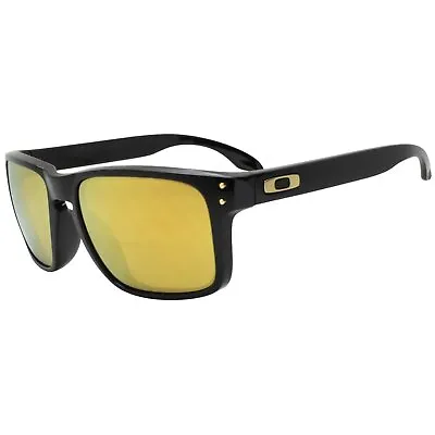 $169.95 • Buy Oakley OO 9244-20 Holbrook Polished Black Low Bridge Fit 24K Gold Sunglasses