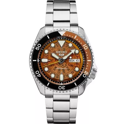 Seiko 5 Sports SRPJ47 Men's 42.5mm Automatic Watch - Orange/Stainless • $189.99