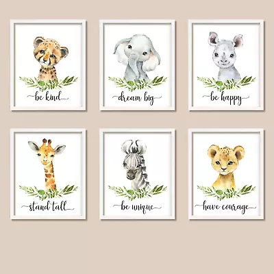 £1.99 • Buy Safari Animal Baby Nursery Prints Set Children Canvas Poster  Wall Art A4 A3