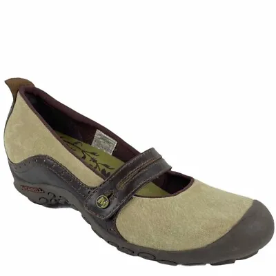 Merrell Womens Sz 8.5 M Plaza Bandeau Mary Jane Shoes Beige Brown Round Toe • $26.99