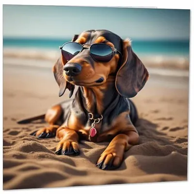 Dachshund Greeting Card - Funny Sausage Dog Birthday Card 145mm X 145mm • £2.99