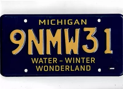 MICHIGAN License Plate  9NMW31  ***MINT***WATER-WINTER WONDERLAND SPECIALTY* • $12.50