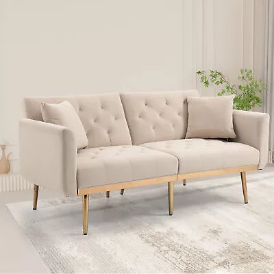 Easy Assembly Velvet Sofa Accent Sofa Loveseat Sofa With Metal Feet Furniture • $340.86