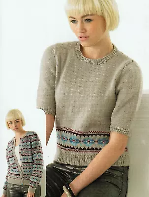 0899 Lady's Sweater & Cardigan 34-44  DK - Vintage Knitting Pattern Reprint • £3.49