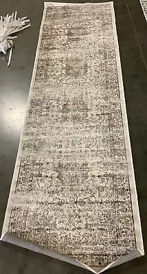 BEIGE / GREY 2'-2  X 8' Stained Rug Reduced Price 1172666509 ATL965B-28 • $28