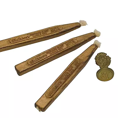 Vintage Wax Seal Stamp Letter B Gold Toned Metal Stamp & 3 Gold Wax Sticks • $12.99