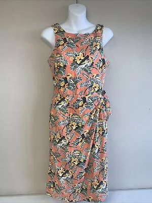 Women’s Pataloha Patagonia Palila Peach Paradise Wrap Dress Size 10 NWOT • $14.99