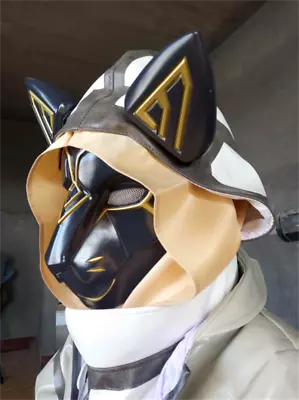 Overwatch Ana Amari Cat God Bastet Black Gold Full Face Mask Helmet Cosplay Prop • $106.07
