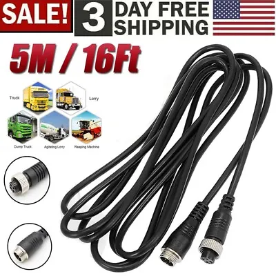 Backup Camera Cable 4PIN Video Aviation Extension Wire For RV Truck Bus Monitor • $7.79