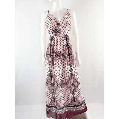 Meghan Los Angeles Pink Printed Sleeveless Maxi Dress Size XS • $31.98