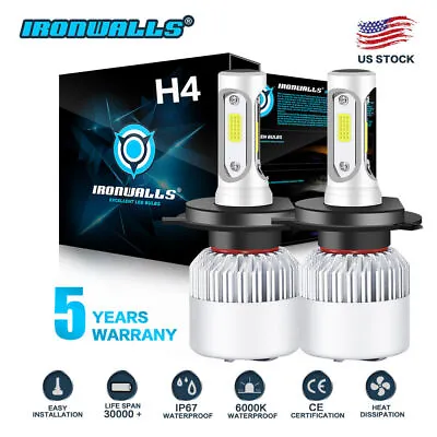 9003 H4 LED Headlight Bulb Kit High Low Dual Beam Super Bright White 330000LM 2X • $17.89