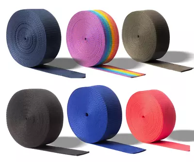 £3.59 • Buy Polypropylene Webbing Strap/Tape 20mm,25mm,40mm,50mm Popular Colours (UK Made)