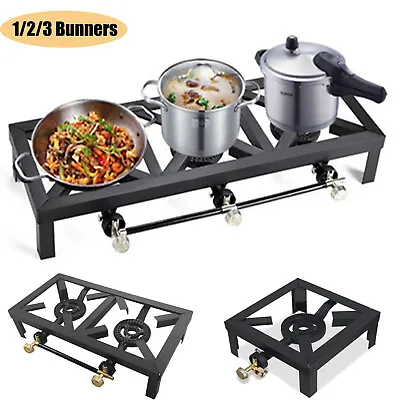 Portable 1/2/3 Stove Burner Cast Iron Propane LPG Gas Camping Cooker Cooker • $33