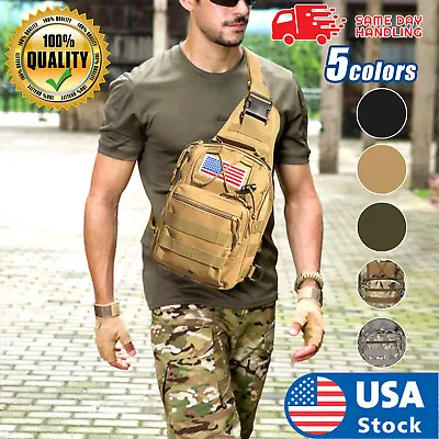 USA Men Backpack Tactical Sling Chest Bag Assault Pack Messenger Shoulder Bag • $14.99