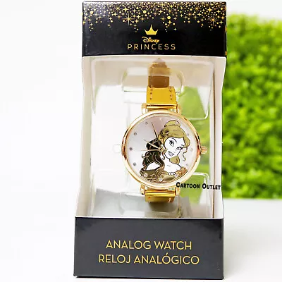 Disney Belle Lady Analog Watch Gold Band Girl's Gift Reloj Princess New • $18.99