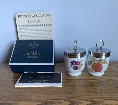 Royal Worcester Evesham Egg Coddlers Pair Boxed • £24