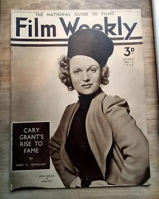 Film Weekly Magazine 1936 Anna Neagle Marx Brothers Ad Cary Grant Ida Lupino • $3.16