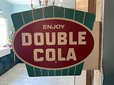 Vintage Enjoy Double Cola Tin Flange Sign RARE • $1000