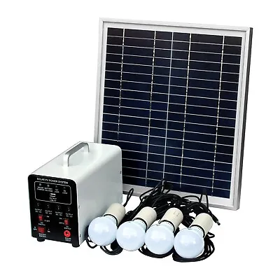 £139.99 • Buy 15W Off-Grid Solar Lighting System With 4 LED Lights, Solar Panel And Battery