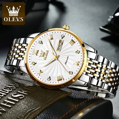 OLEVS Watch For Men Swiss Movement Automatic Mechanical Man Watches Steel Strap • $72.98